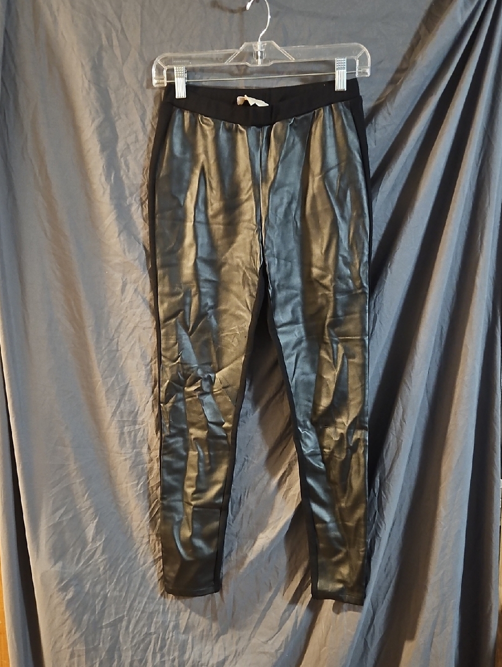 MICHAEL MICHAEL KORS FAUX LEATHER FRONT LEGGINGS: BLACK: GUC: SIZE S